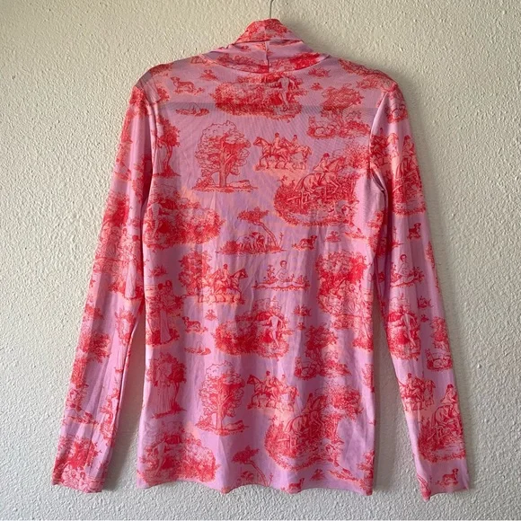 Rachel Antonoff Taffy Batter MANHUNT Lillian Pink/Red Mesh Knit Top Size Large - Picture 10 of 16